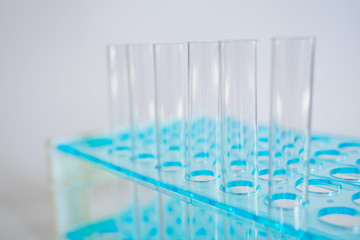 Laboratory pipette, science laboratory, doctor, science research concept,  test tube on blue background