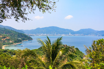 Fototapeta na wymiar View of Patong Beach from headland, Phuket, Thailand