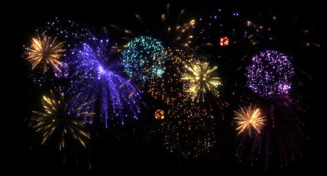 colorful fireworks  花火