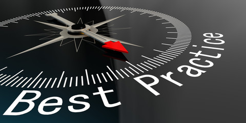 Compass with best practice word