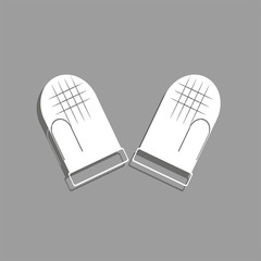 Kitchen mittens for hot dishes. Vector icon.