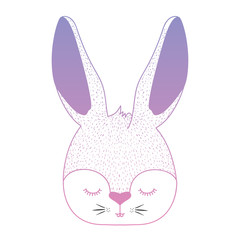 cute rabbit head easter celebration