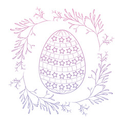 happy easter egg paint with wreath