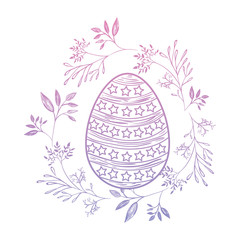 happy easter egg paint with wreath