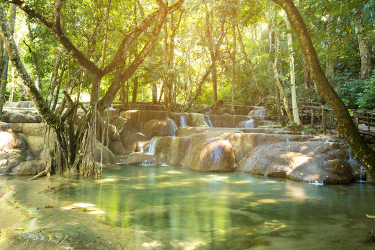 Tad Sae waterfall in Luang Prabang, Laos