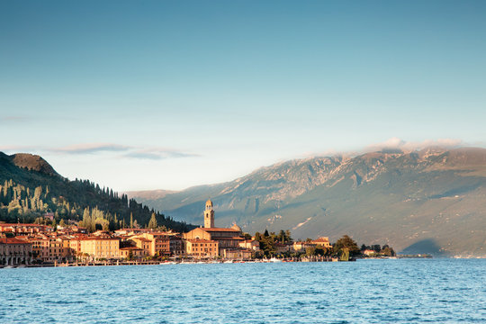 Landscape in Sal&ograve; on Lake Garda in the province of Brescia - Italy