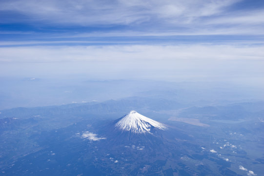 上空から見た富士山
