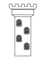 tower of medieval castle isolated icon