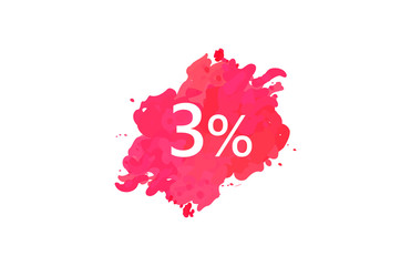 3 Percent Discount Water Color Design 
