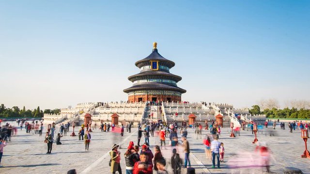 Time lapse of Temple of Heaven in Beijing,China.