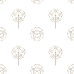 vector seamless repeating illustration pattern dandelions