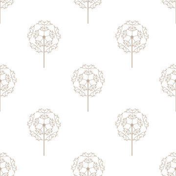 vector seamless repeating illustration pattern dandelions