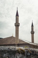 Rooftops and minarets of the old Khan's Palace in Bakhchisaray, Crimea