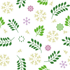 vector seamless repeating illustration floral pattern leaves flowers