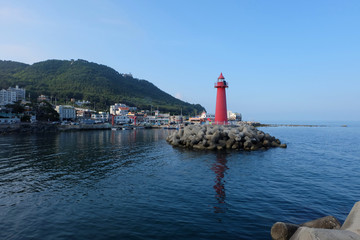 Fototapeta na wymiar Red Lighthouse, Busan, South Korea