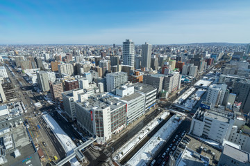 Naklejka na ściany i meble さっぽろテレビ塔から見る札幌市街の風景