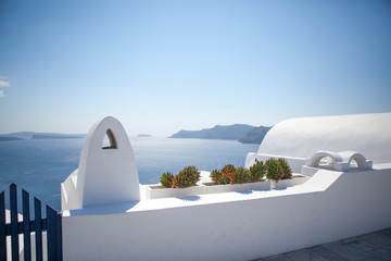 White architecture on Santorini island, Greece.