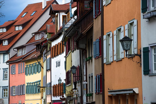 H&auml;userfassaden in der Altstadt von Wangen, Baden W&uuml;rttemberg.