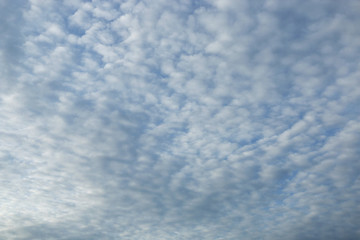 Blue sky background with tiny clouds