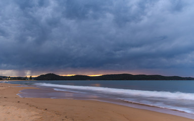 Overcast Cloudy Sunrise Seascape