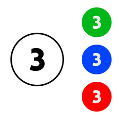 Number 3 icon vector