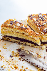 Cream cake with hazelnuts