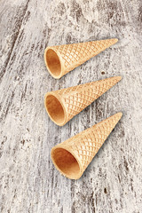 empty waffer isolated on white background