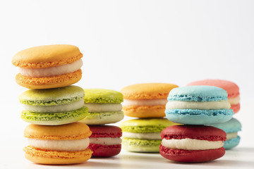 Selection of french colourful macarons