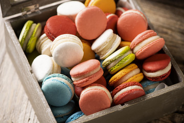 Selection of french colourful macarons