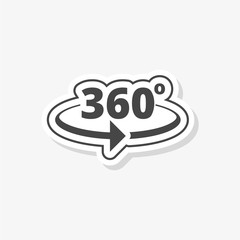 360 degrees sticker, simple vector icon
