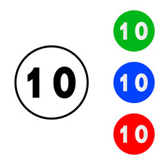 Number 10 icon vector