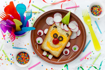 Funny clown sandwich