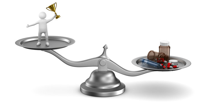 Problems dope in sports. Isolated 3D illustration