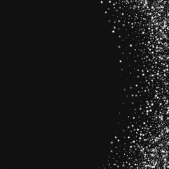Amazing falling stars. Abstract right border with amazing falling stars on black background. Fascinating Vector illustration.
