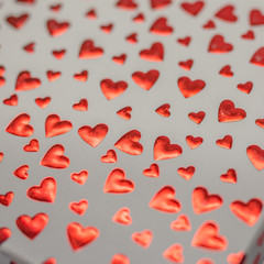 Red heart glitter romantic concept