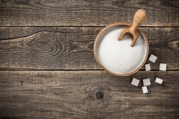 White sugar in bowl