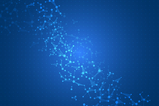 Molecular structure background. Genetic and science research.