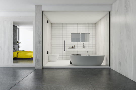 Tiled bathroom and a bedroom