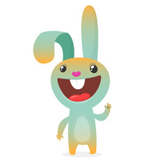Cute cartoon rabbit. Farm animals. Vector illustration of a bunny. Design for print, party decoration, chilren book or package