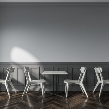 Gray modern cafe interior
