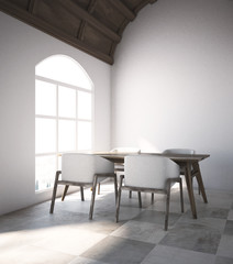 Cozy attic restaurant corner