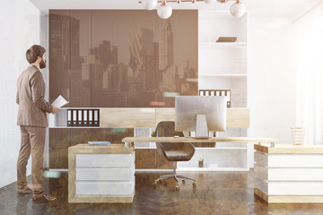 Company manager office interior, businessman