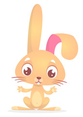 Happy bunny cartoon isolated on white background