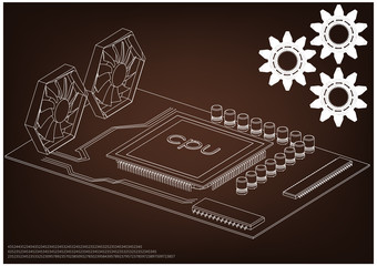 white motherboard on brown