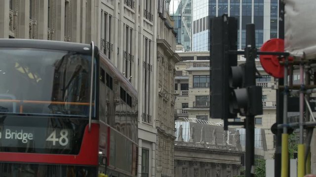 London bus driving on a street
