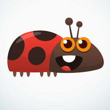 Cute cartoon ladybug. Vector illustration isolated