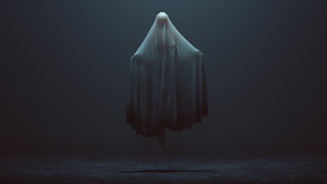 Floating Evil Spirit in a foggy void 3d Illustration