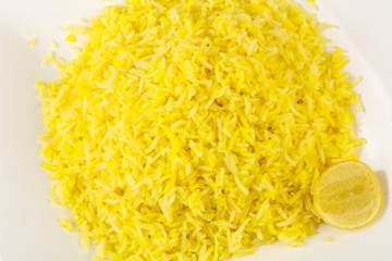 Yellow rice with lime