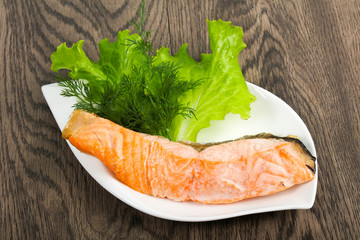 Steamed salmon