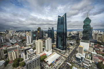 Fototapeta na wymiar panama city skyline - modern city skyline - skyscraper building panorama -